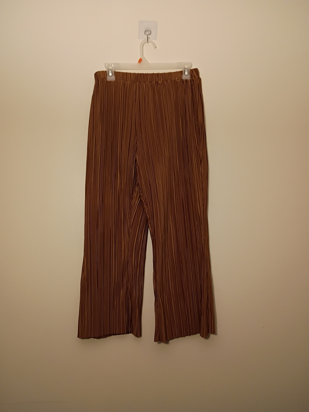 Women's Mustard Pleated Wide-Leg Pants